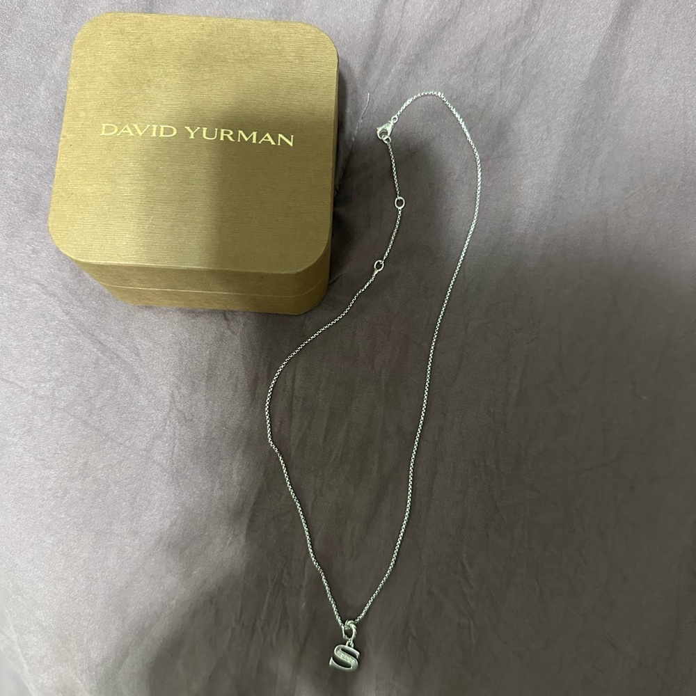 David Yurman Pavé S Initial Pendant Necklace